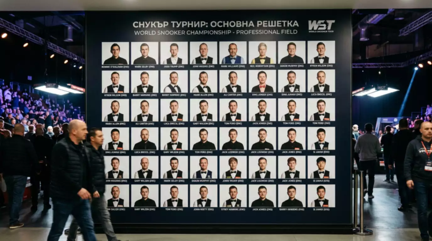 Поле от десетки снукър играчи при дългосрочен outright залог